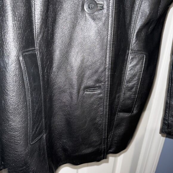Vintage 90s Wilsons black Leather Maxima Leather Jacket - large - Picture 3 of 12